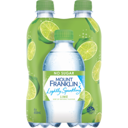 Photo of Mt. Franklin Mount Franklin Lightly Sparkling Water Lime, Bottles 4x450ml