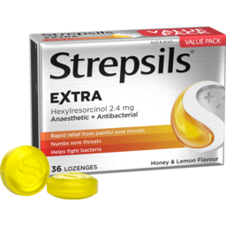 Photo of Strepsils Extra Honey And Lemon Fast Numbing Sore Throat Pain Relief With Anaesthetic Lozenges 36pk
