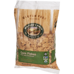 Photo of Nature's Path Organic Gluten Free Selections Cereal Corn Flakes Fruit Juice Sweetened 