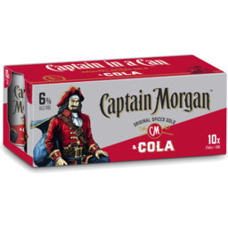 Photo of Captain Morgan Original Spiced Gold & Cola 6% 10x375ml