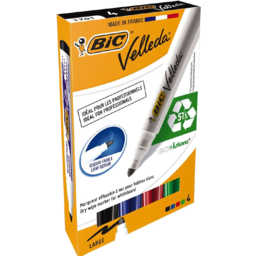 Photo of Bic Vellda Liquid Whiteboard Marker Eco 4 Pack