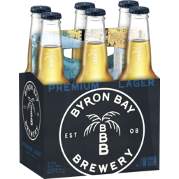 Photo of Byron Bay Brewery Byron Bay Premium Lager 6x355ml Bottle Basket 