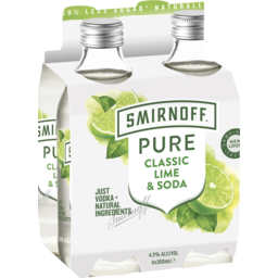 Photo of Smirnoff Pure Classic Lime & Soda Stubbies