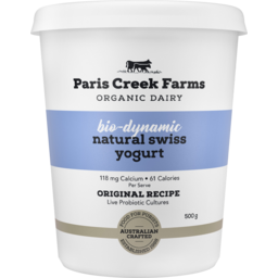 Photo of Paris Creek Farms Organic Bio Dynamic Natural Swiss Yogurt 500g