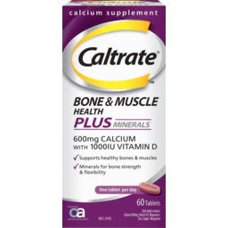 Photo of Caltrate Bone & Muscle Health Plus Minerals 600mg Calcium With 1000iu Vitamin D Tablets 60 Pack