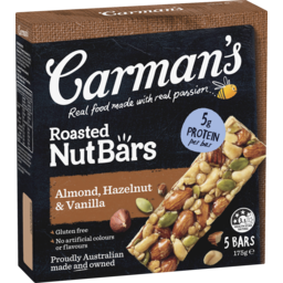 Photo of Carman's Roasted Nut Bar Almond, Hazelnut & Vanilla 5 Pack