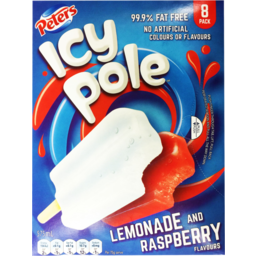 Photo of Peters Icy Pole Lemonade & Raspberry Ice Blocks 8 Pack 575ml