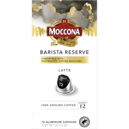 Photo of Moccona Barista Reserve Latte Coffee Capsules Intensity 12 - 10 Pack 