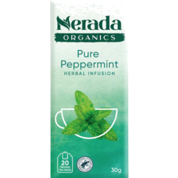Photo of Nerada Organics Pure Peppermint Herbal Infusion Tea Bags 20 Pack 30g