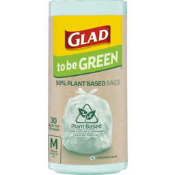 Photo of Glad To Be Green 50% Plant Based Bags Medium 30 Pack 
