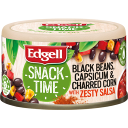 Photo of Edgell Snack Time Snack Canned Vege Black Beans Capsicum Charred Corn With Zesty Salsa 70g