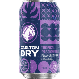 Photo of Carlton Dry Tropical Passionfruit Flavoured Beer 330ml