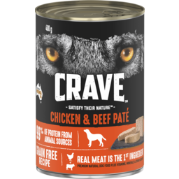 Photo of Crave Grain Free Wet Dog Food Chicken & Beef Pate Can