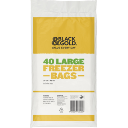 Photo of Black & Gold Large Freezer Bags 40pk