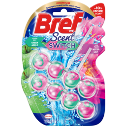 Photo of Bref Scent Switch Green Apple & Water Lily In The Bowl Toilet Cleaner 2 Pack 100g