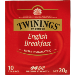 Photo of Twinings English Breakfast Tea Bags 10 Pack 20g