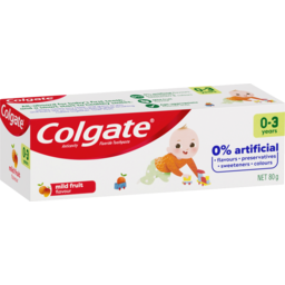 Photo of Colgate Kids Anticavity Fluoride Toothpaste 80g, 0-3 Years, Mild Fruit Flavour, 0% Artificial Flavours Or Preservatives 80g