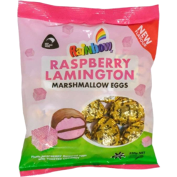 Photo of Rainbow Chocolate Mallow Eggs Raspberry Lamington