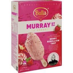 Photo of Bulla Murray Street Ice Cream Berry Rebellion Tart 4pk 400m