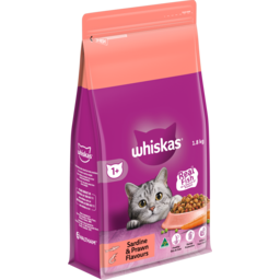 Photo of Whiskas 1+ Years Adult Dry Cat Food With Sardine & Prawn Bag