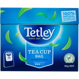 Photo of Tetley Pure Black Tea Cup Bags 50 Pack 90g