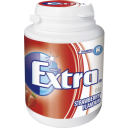 Photo of Extra Strawberry Chewing Gum Sugar Free Bottle 46 Piece 64g