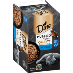 Photo of Dine Pulled Menu Gravy Indulgence With Tuna Cat Food Trays Multipack 7x85g