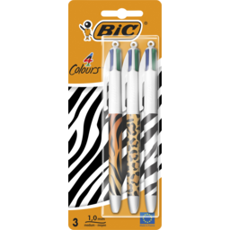 Photo of Bic 4 Colours Limited Edition Design Ballpoint Pens 3 Pack 