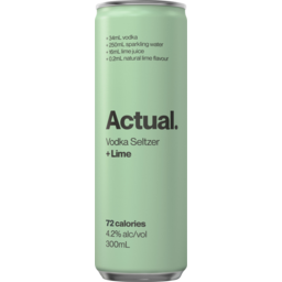 Photo of Actual Vodka Seltzer Lime 4.2% Can