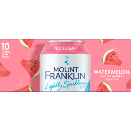 Photo of Mount Franklin Lightly Sparkling Watermelon Hint Of Natural Flavour No Sugar Cans 10x375ml