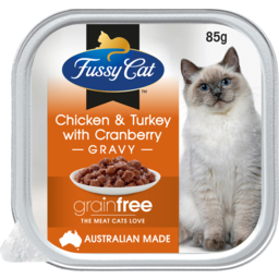 Photo of Fussy Cat Wet Cat Food Grain Free Chicken & Turkey with Cranberry 85g
