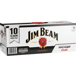 Photo of Jim Beam 4.8% Bourbon & Zero Sugar Cola 10x330ml Cans