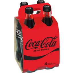Photo of Coca Cola Zero Sugar Soft Drink Glass 330ml 4 Pack