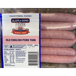 Photo of Slapes & Sons Old English Pork Thin Sausages
