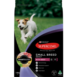 Photo of Purina Supercoat Small Breed Adult With Beef Dry Dog Food 2.8kg
