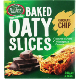 Photo of Mother Earth Baked Oaty Slices Chocolate Chip Bars 6 Pack 240g