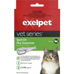 Photo of Exelpet Vet Series Spot On Flea Treatment For Cats 2x0.5ml