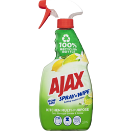 Photo of Ajax Spray N' Wipe Multi-Purpose Kitchen Household Cleaner Trigger Surface Spray Baking Soda & Citrus Stone Safe 500ml