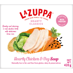 Photo of La Zuppa Hearty Chicken & Vegetable With Wholegrain Rice Soup Bowl 420g