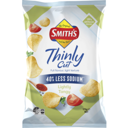 Photo of Smith's Thinly Cut Lightly Tangy 40% Less Sodium Potato Chips Share Pack 175g 175g