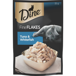 Photo of Dine Cat Food Fine Flakes Tuna & Whitefish 35g