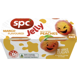 Photo of Spc Mango Flavoured Jelly With Diced Peaches 4 Pack 120g
