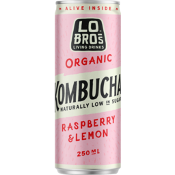 Photo of Lo Bros Raspberry Lemon Kombucha Can 250ml