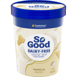Photo of So Good Dairy-Free Vanilla Bliss Frozen Dessert 1lt