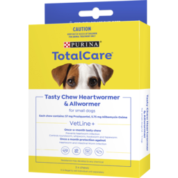 Photo of Purina Total Care Tasty Chew Heartwormer & Allwormer For Small Dogs (4 - 11 Kg) 3 X Chews