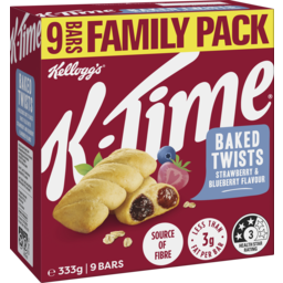 Photo of Kellogg's K-Time Baked Twists Strawberry & Blueberry Flavour 9 Pack