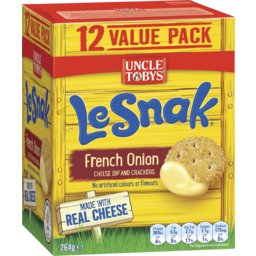 Photo of Uncle Tobys Le Snak French Onion Dip And Crackers 12 Pack 264g