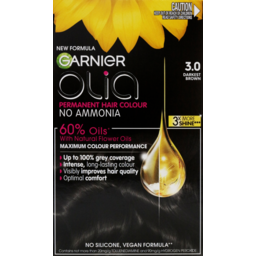 Photo of Garnier Olia 3.0 Soft Black Permanent Hair Colour No Ammonia, 60% Oils