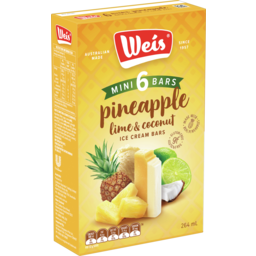 Photo of Weis Mini Ice Cream & Fruit Bar Pineapple Lime & Coconut 264 Ml Mp6 