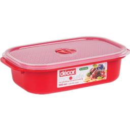 Photo of Decor Microwave Safe Container Oblong Red